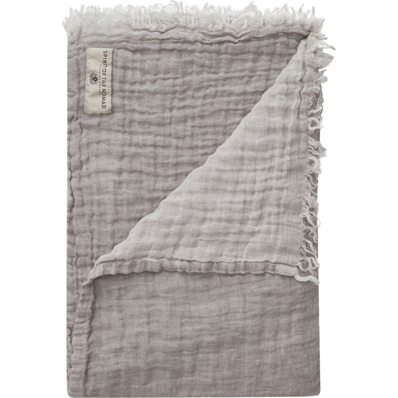 Linen Plaid 130x170 cm, Misty Grey/Offwhite