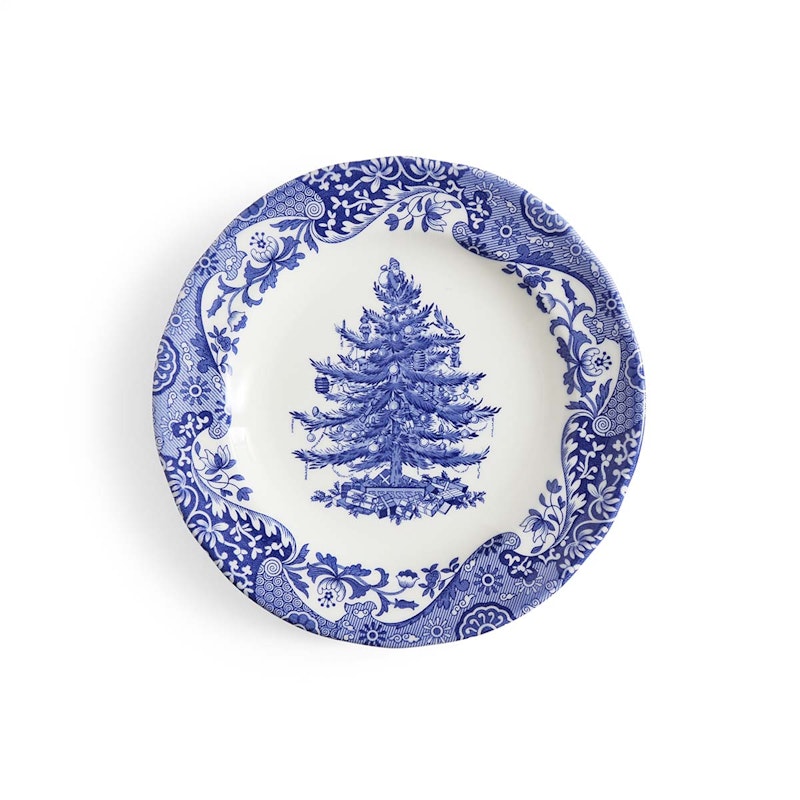 Blue Italian Christmas Sidetallerken 20 cm, Blå