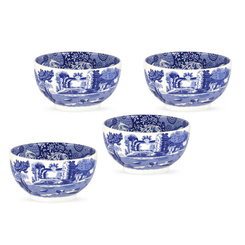 Spode Blue Italian Dipsk&aring;l &Oslash;11cm 4-pak - Serveringssk&aring;le Porcel&aelig;n Hvid - BLI0343