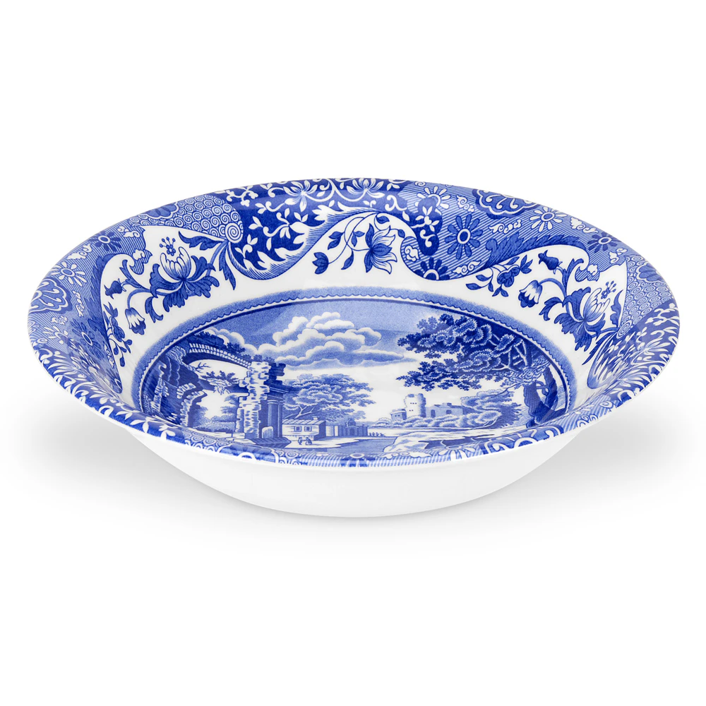 Spode Blue Italian Sk&aring;l 200 Mm - Serveringssk&aring;le Porcel&aelig;n Hvid - BLI0336