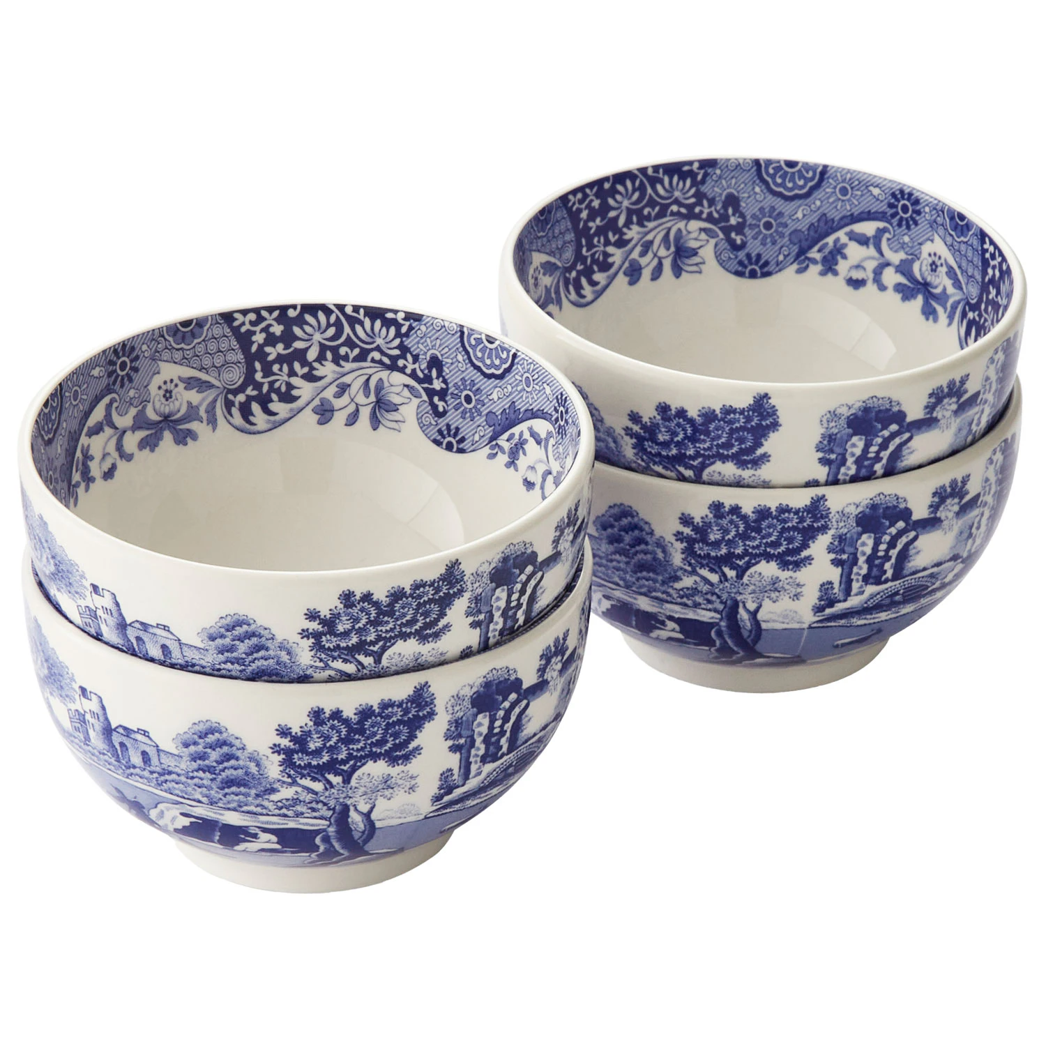 Spode Blue Italian Sk&aring;le 20 Cl 4-pak - Serveringssk&aring;le Porcel&aelig;n Bl&aring; - BLI9170-XD
