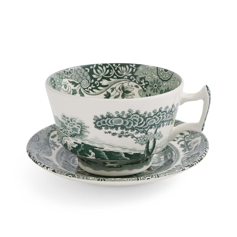 Heritage Green Italian Morgenmadskop Med Underkop, Grøn