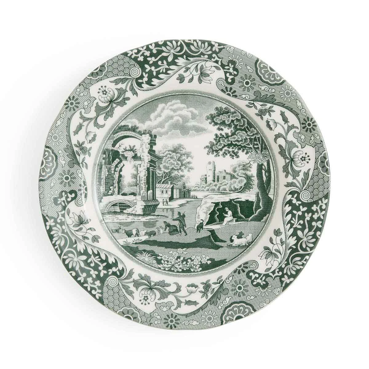 Spode Heritage Green Italian Sidetallerken 20 Cm Gr&oslash;n - Asietter Porcel&aelig;n Hvid - HGI0140