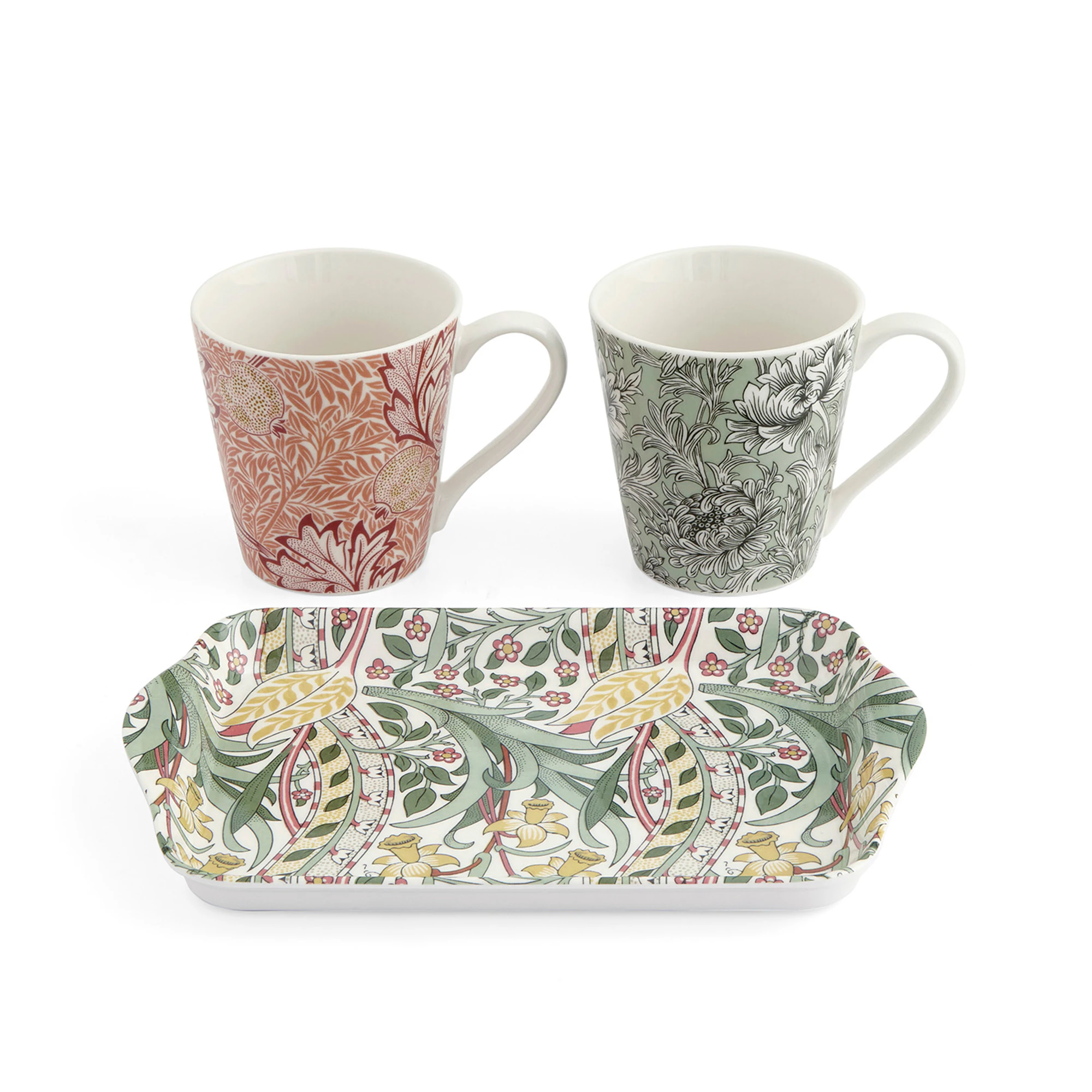 Spode Morris & Co 2 Krus Med En Bakke Mixed - Kaffekopper Porcel&aelig;n Multi - X0011659175