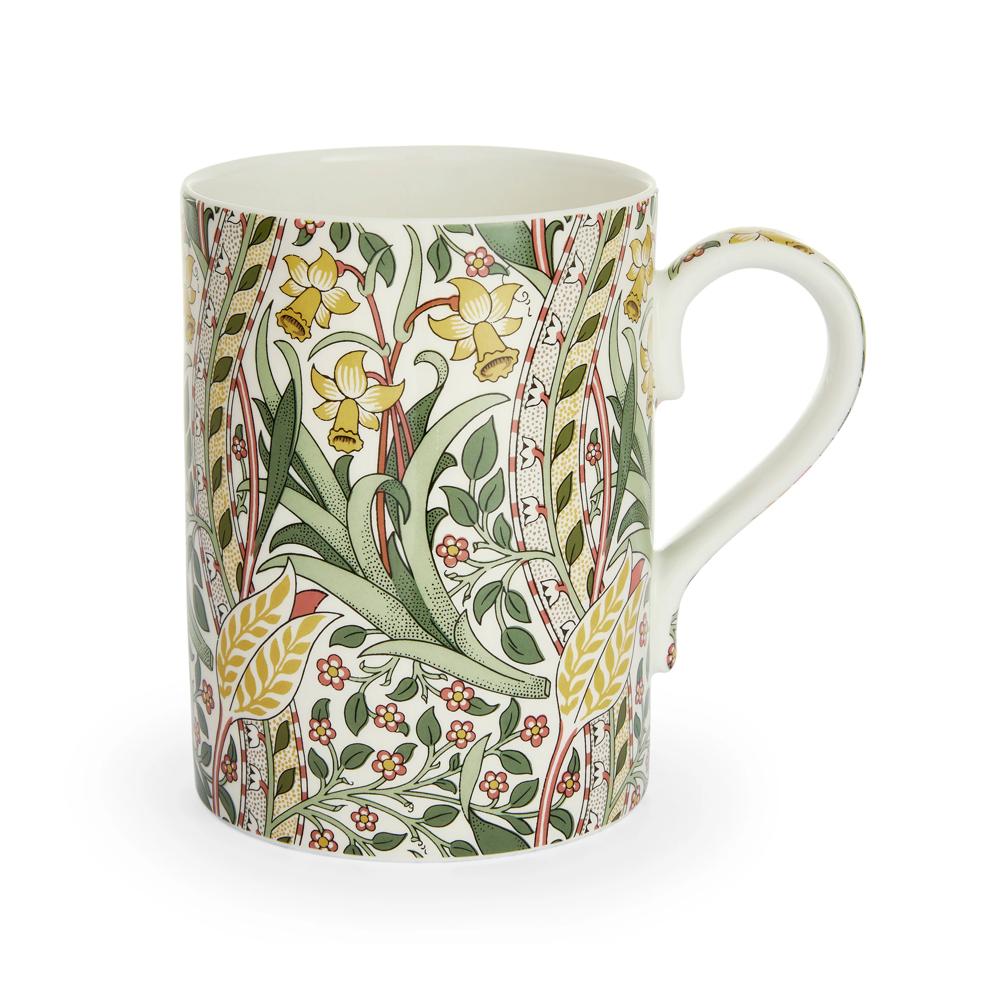 Spode William Morris & Co Krus Daffodil/bayleaf Madder - Kaffekopper Benporcel&aelig;n Gr&oslash;n - MCOO5583-XS