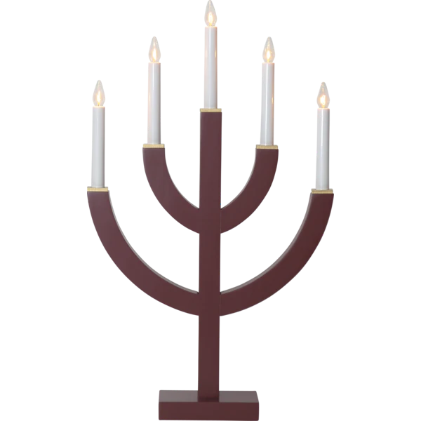 Star Trading Anno 5 Lysestage - Adventslysestager Tr&aelig; R&oslash;d - 220-11