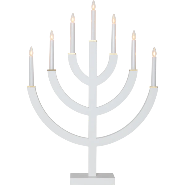 Star Trading Anno 7 Lysestage - Adventslysestager Tr&aelig; Hvid - 220-20