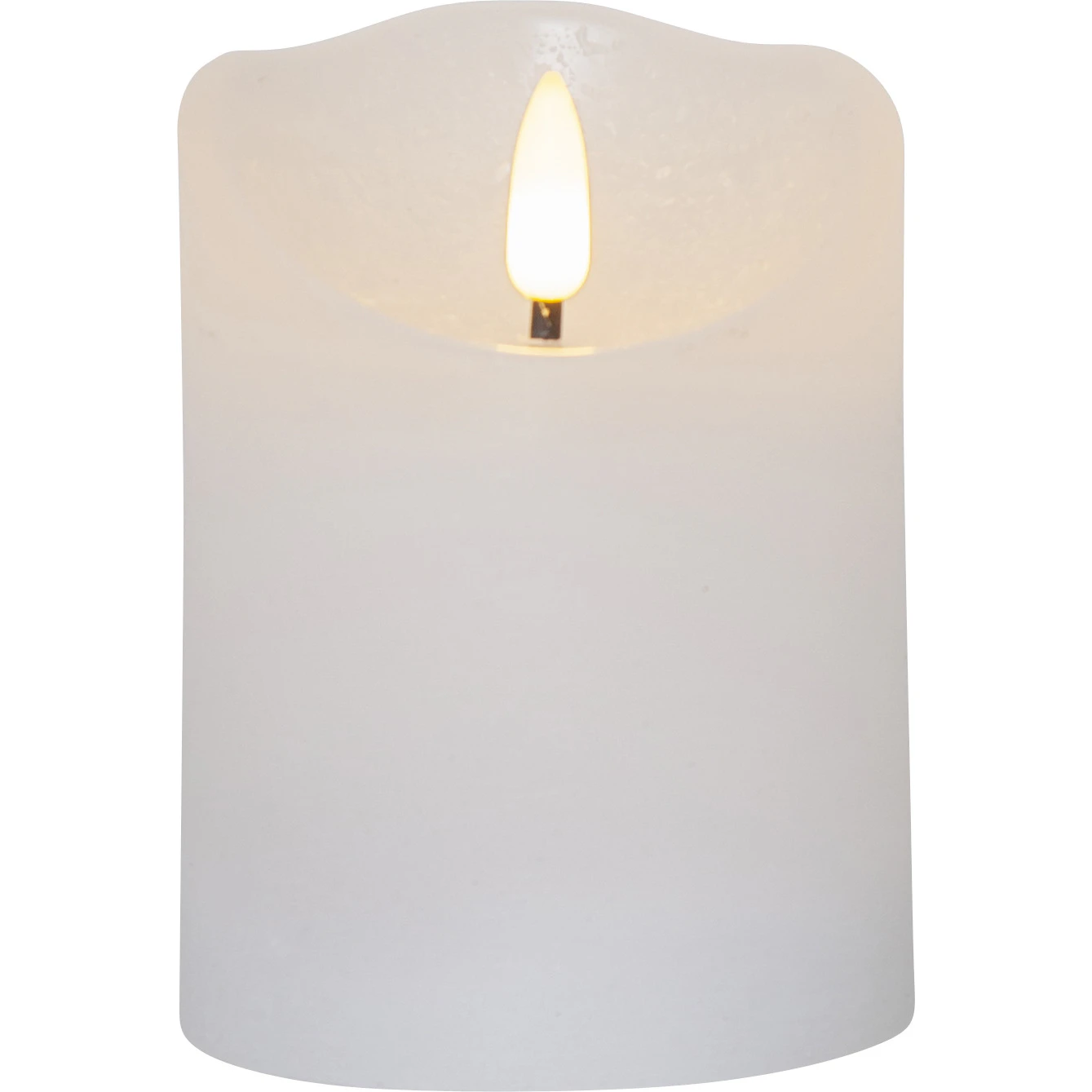 Star Trading Flamme Rustic Led Bloklys t 10 Cm - LED-lys Voks Hvid - 061-13-1