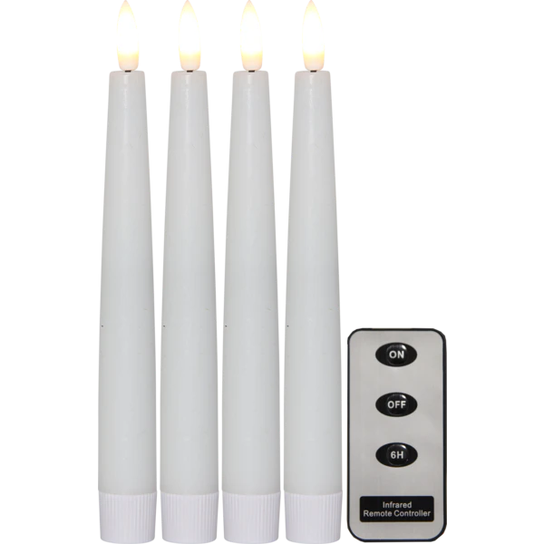 Star Trading Flamme Slim Antiklys 4-pak t - LED-lys Hvid - 063-58