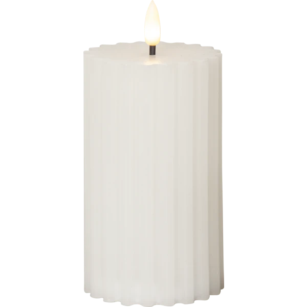 Star Trading Flamme Stripe Bloklys Led 15 Cm t - LED-lys Voks Hvid - 061-66