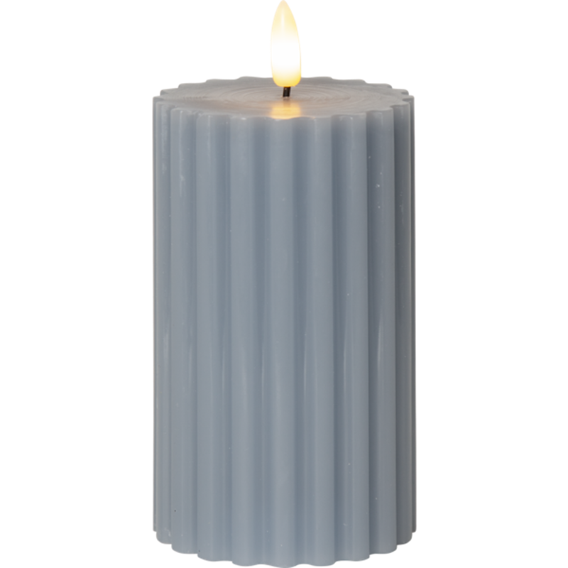 Flamme Stripe Bloklys LED 15 cm, Blåt