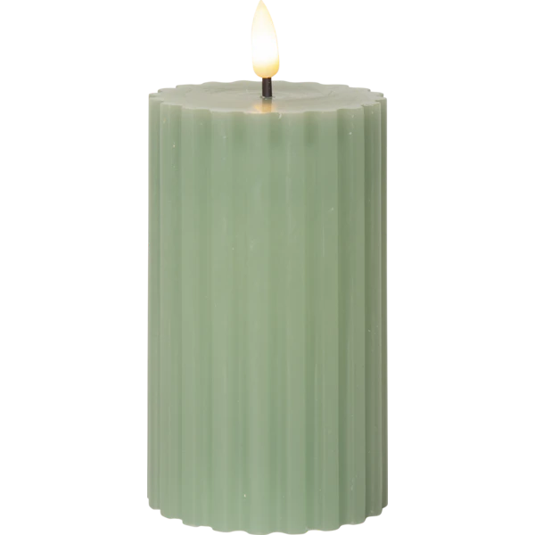 Star Trading Flamme Stripe Bloklys Led 15 Cm t - LED-lys Voks Gr&oslash;n - 061-68