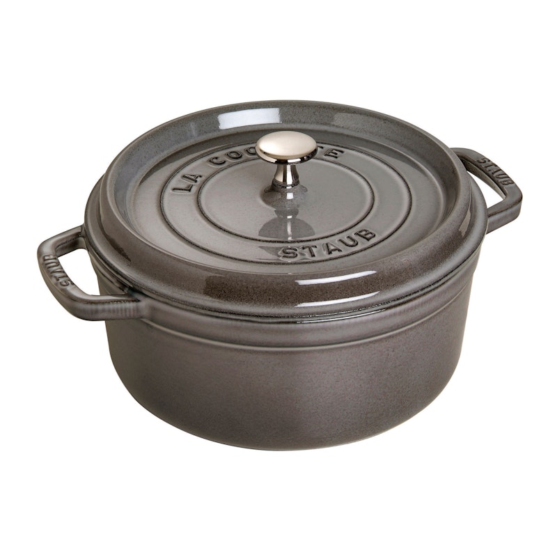 Staub Round Cocotte 26 cm 5,2 L, Grey