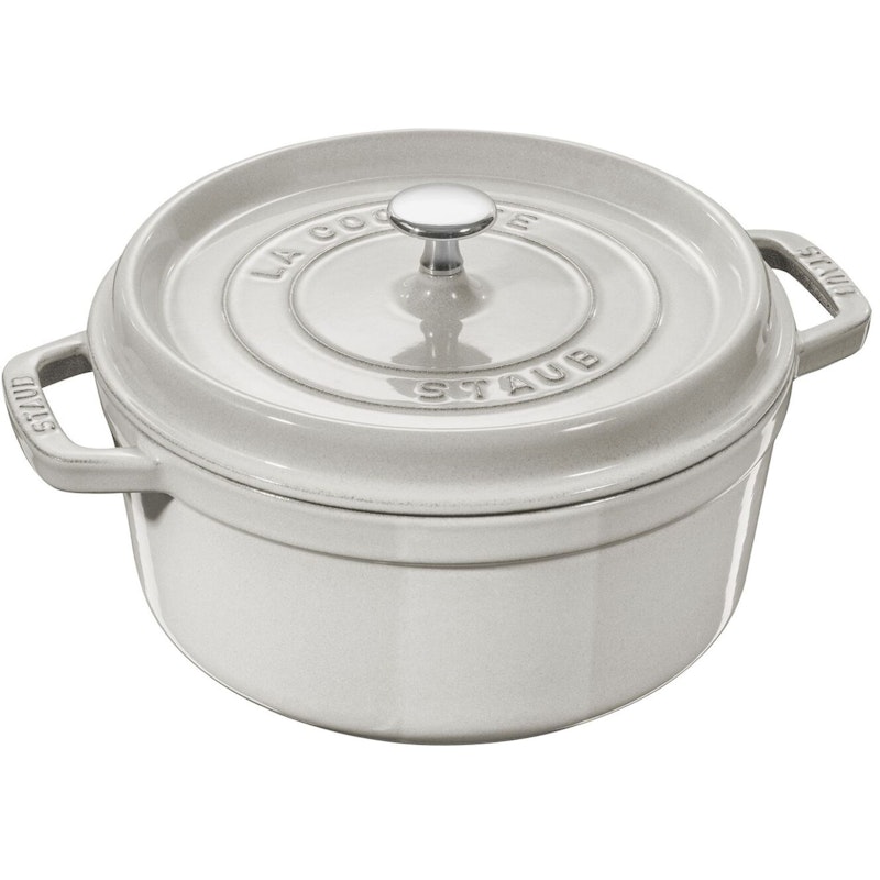 Staub Cocotte Rund, 24 cm 3,8 L, Hvid