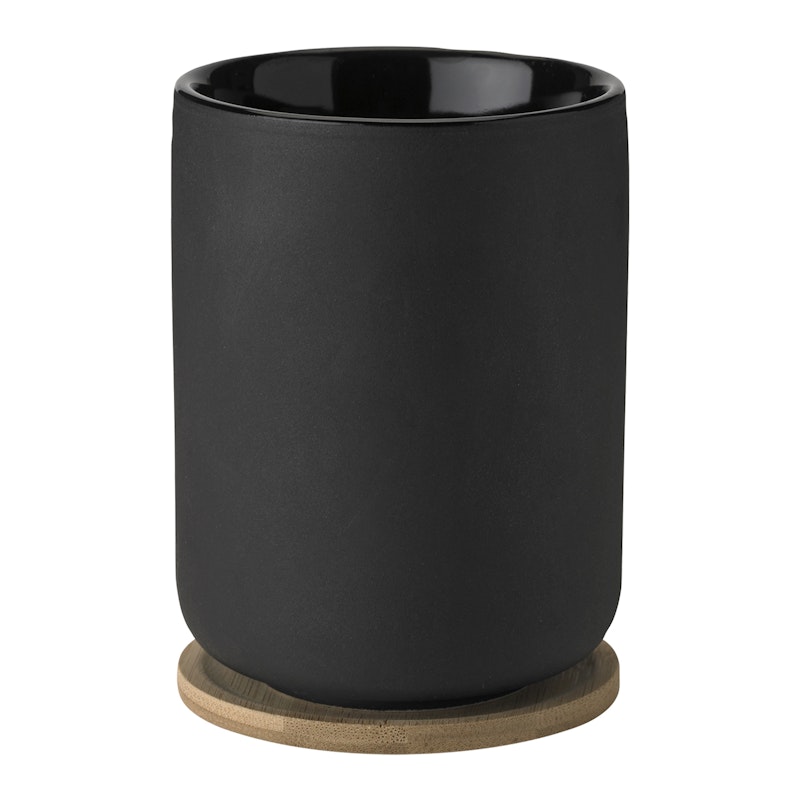 Theo Cup With Coaster, Black