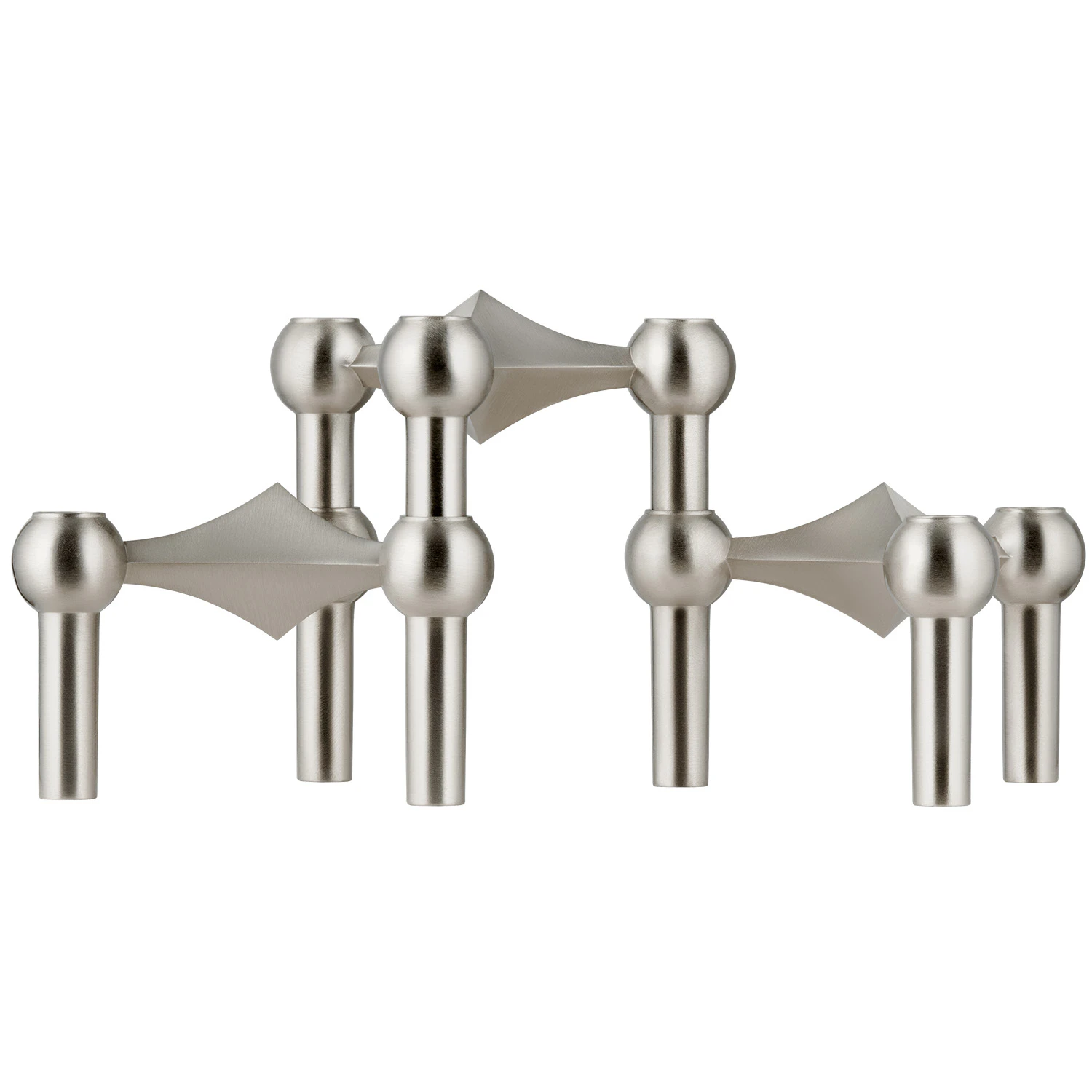 Stoff Nagel Nagel Lysestage 3 Dele Brushed Chrome - Lysestager B&oslash;rstet Krom - 9134