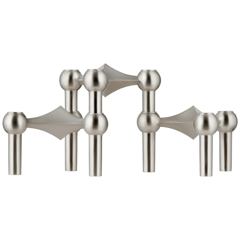 Nagel Lysestage 3 dele, Brushed Chrome