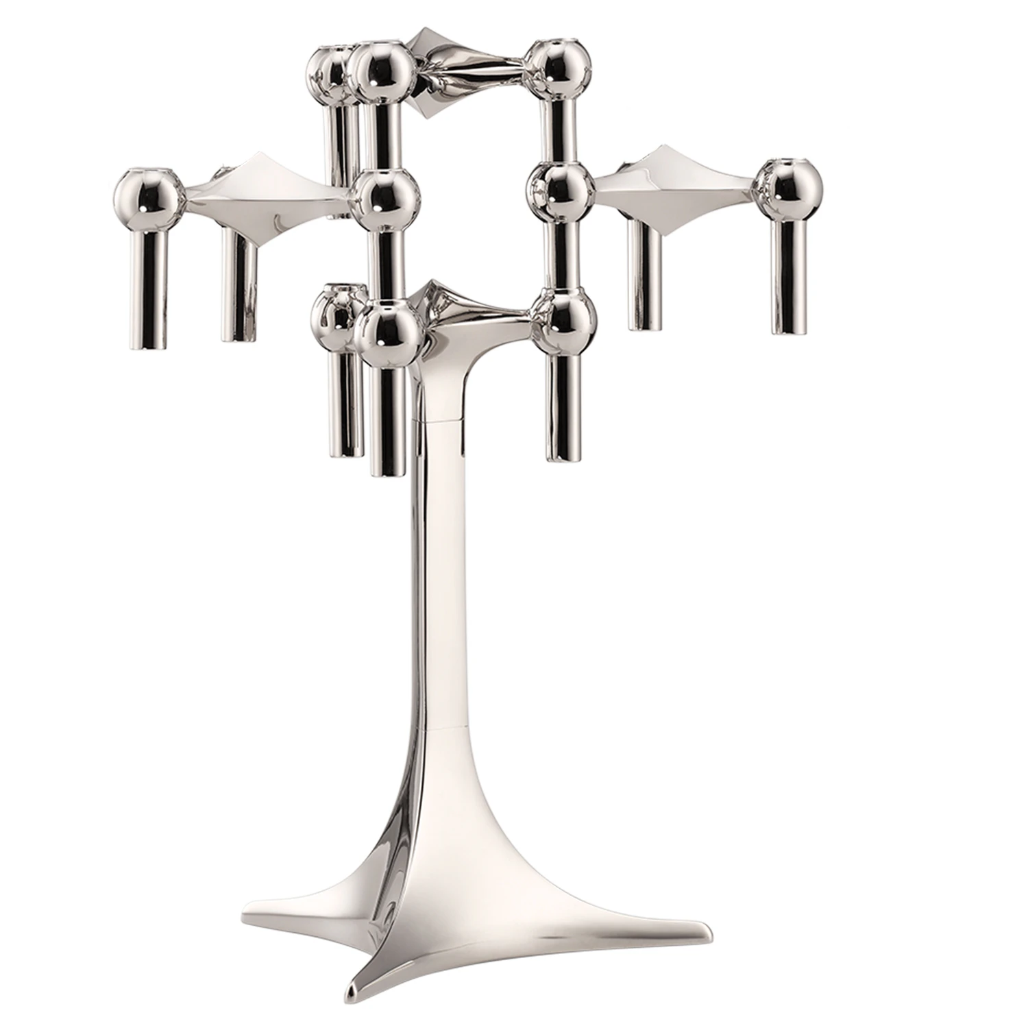 Stoff Nagel Candlestick Chrome + Table Stand - Kandelabre Foret Metal Krom - 224744 + 224754