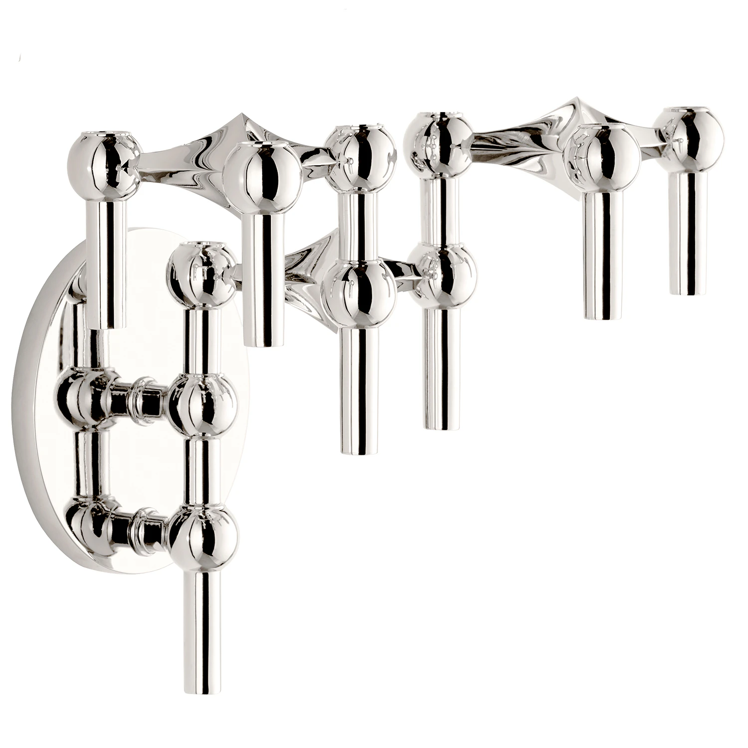 Stoff Nagel Candlestick Chrome + Wall Mount - Kandelabre Foret Metal Krom - 379858 + 224744