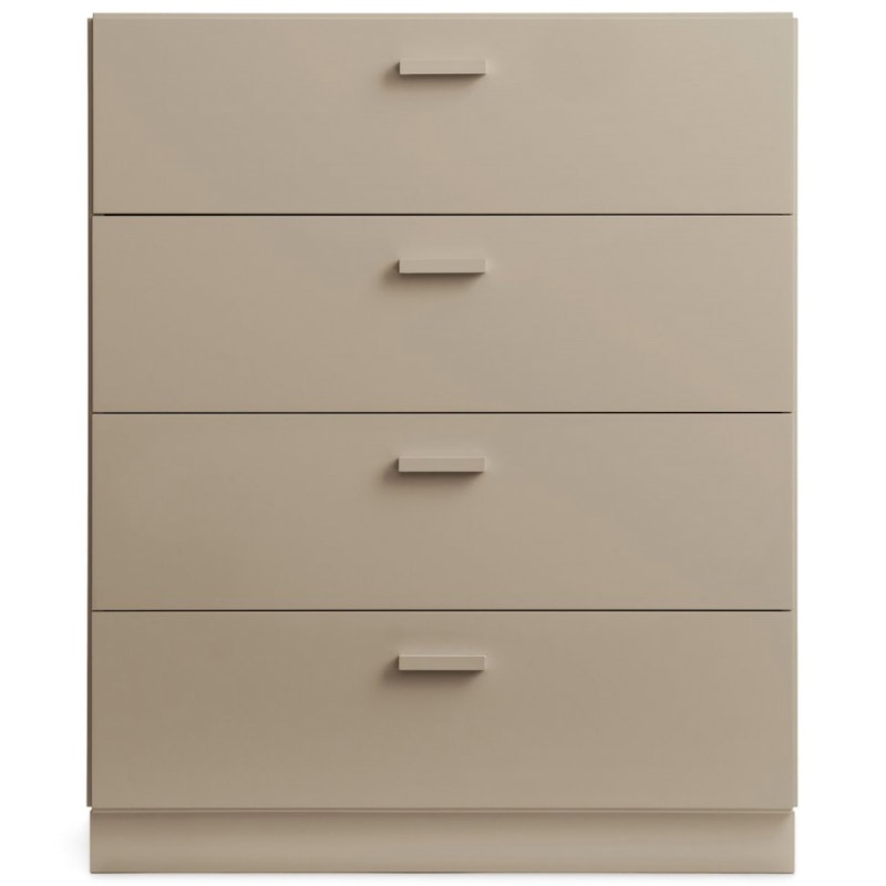 Relief Kommode Bred med Fodstykke, Beige