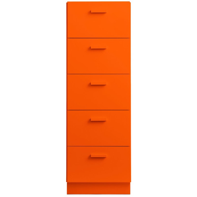 Relief Kommode Høj med Fodstykke, Orange