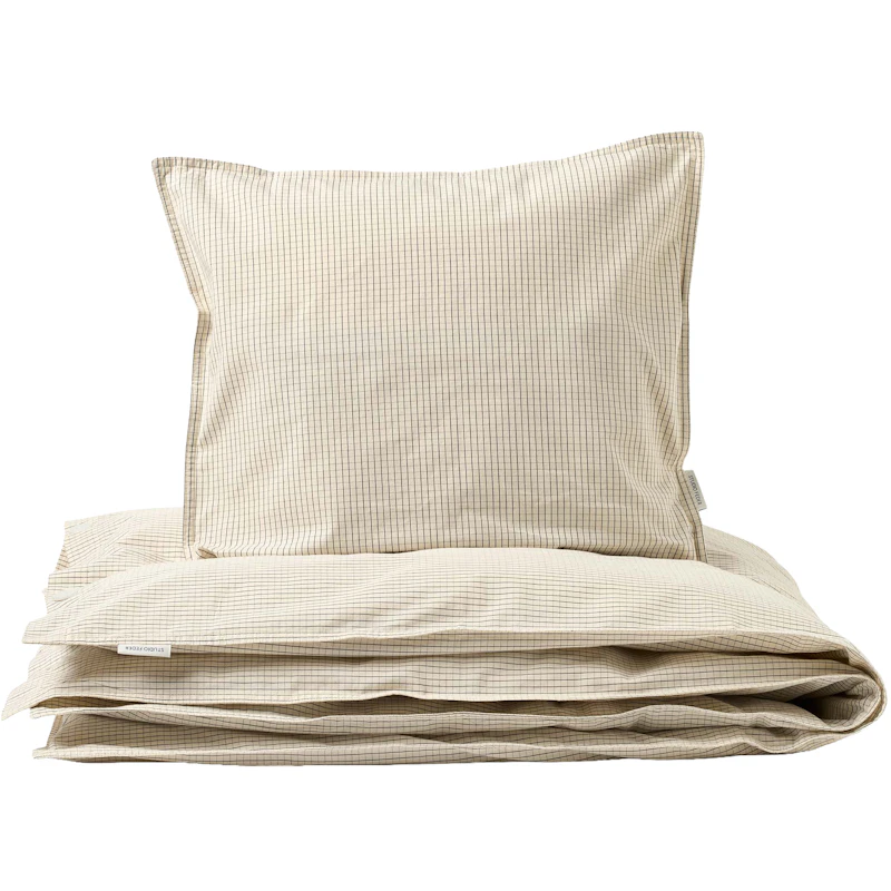 Sengesæt 150x210 cm, Creme Black Plaid