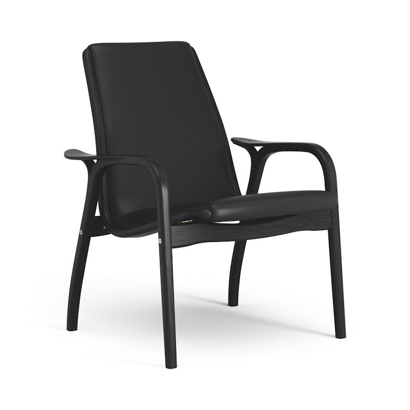 Laminett Armchair Leather, Black glazed Oak / Black