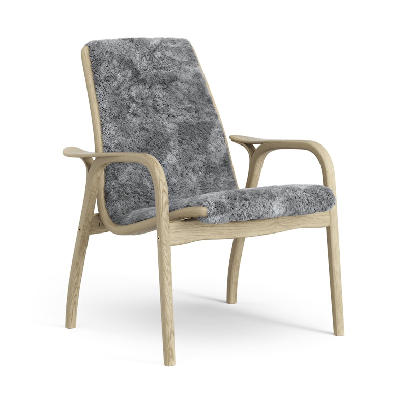 Laminett Lænestol Fåreskind, Lakeret Egetræ / Scandinavian Grey