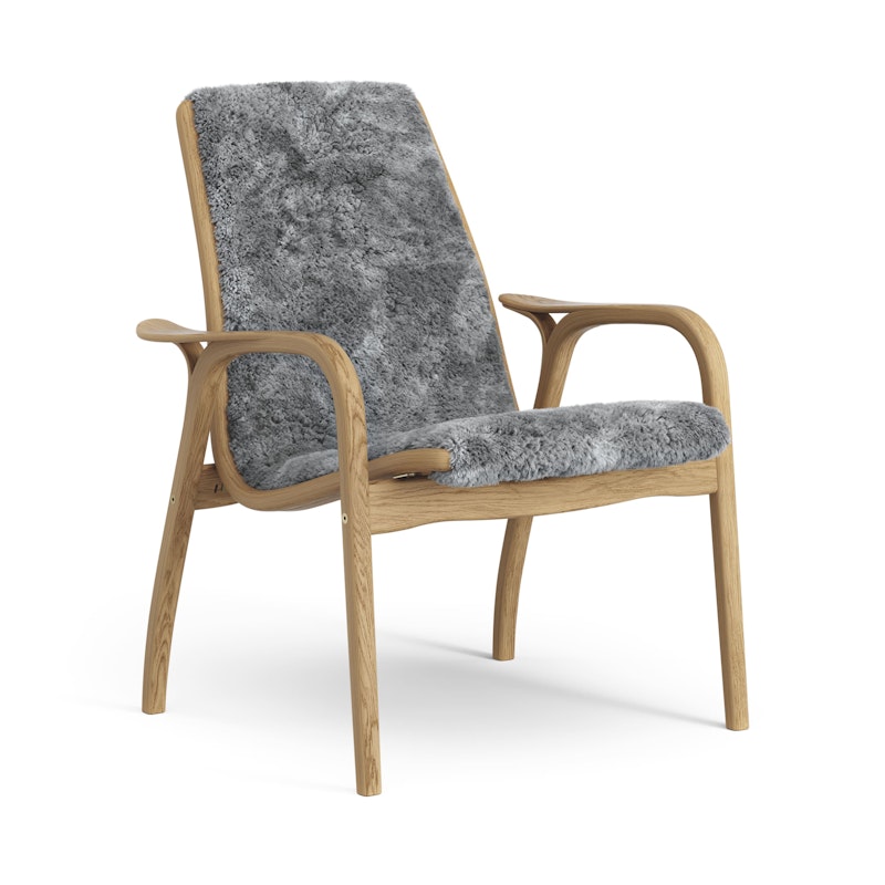 Laminett Lænestol Fåreskind, Olieret Egetræ / Scandinavian Grey