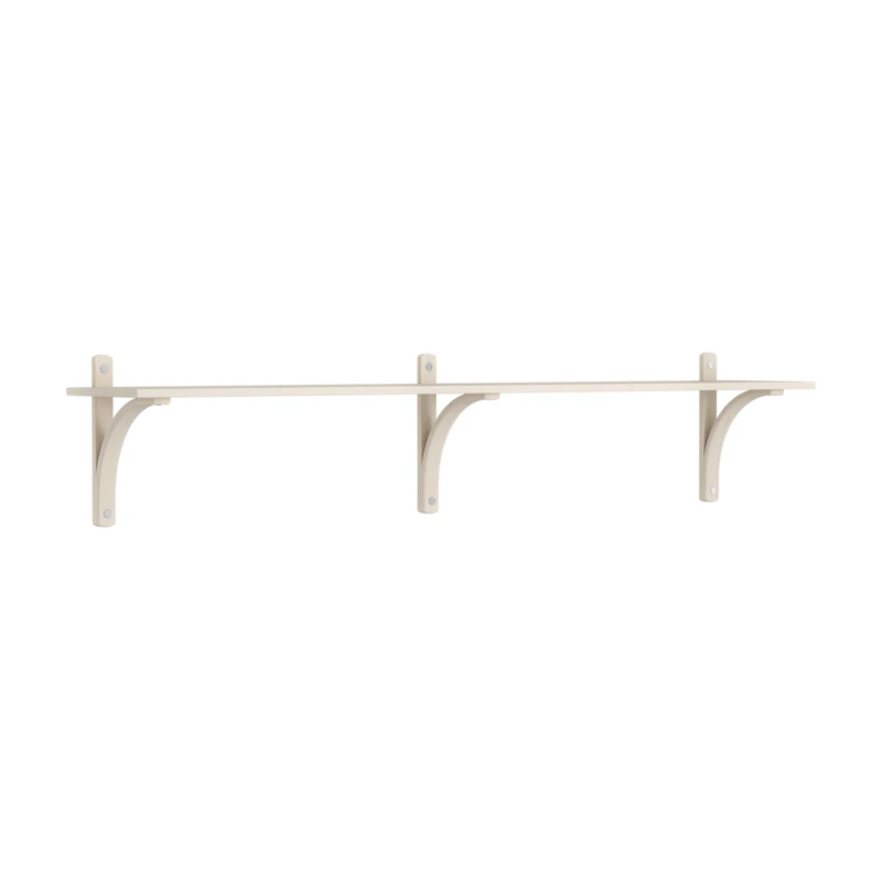 Levi Wall Shelf 180 cm Small, Aluminium / White Pigmented Oak