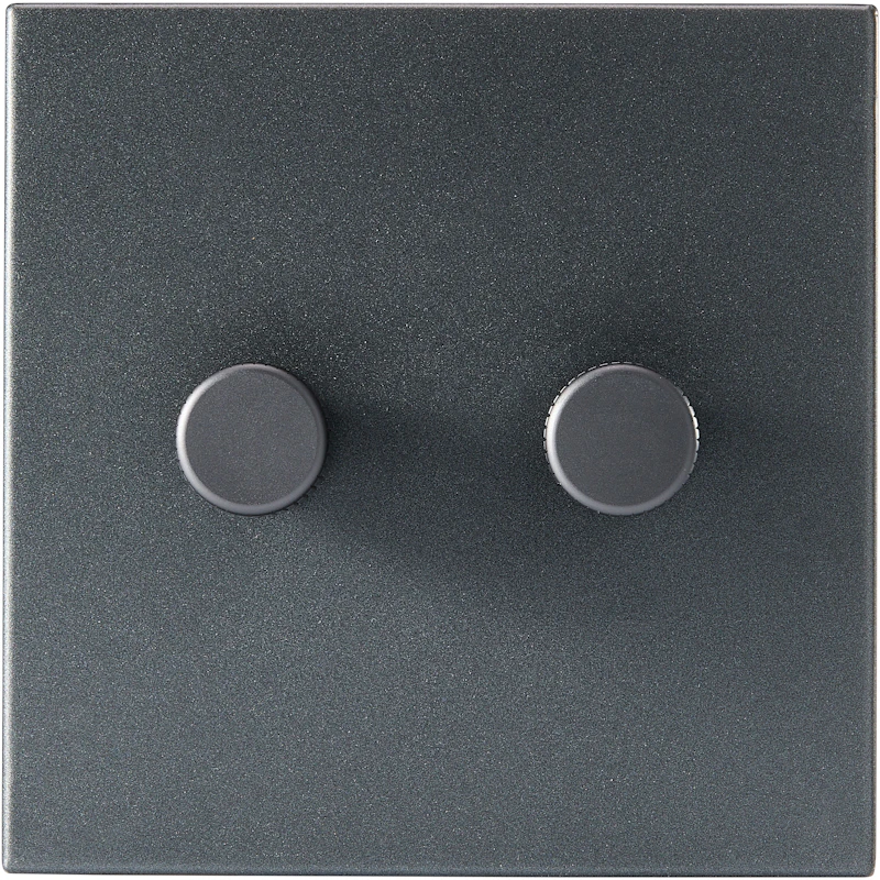 Double Rotary Wall dimmer, Graphite