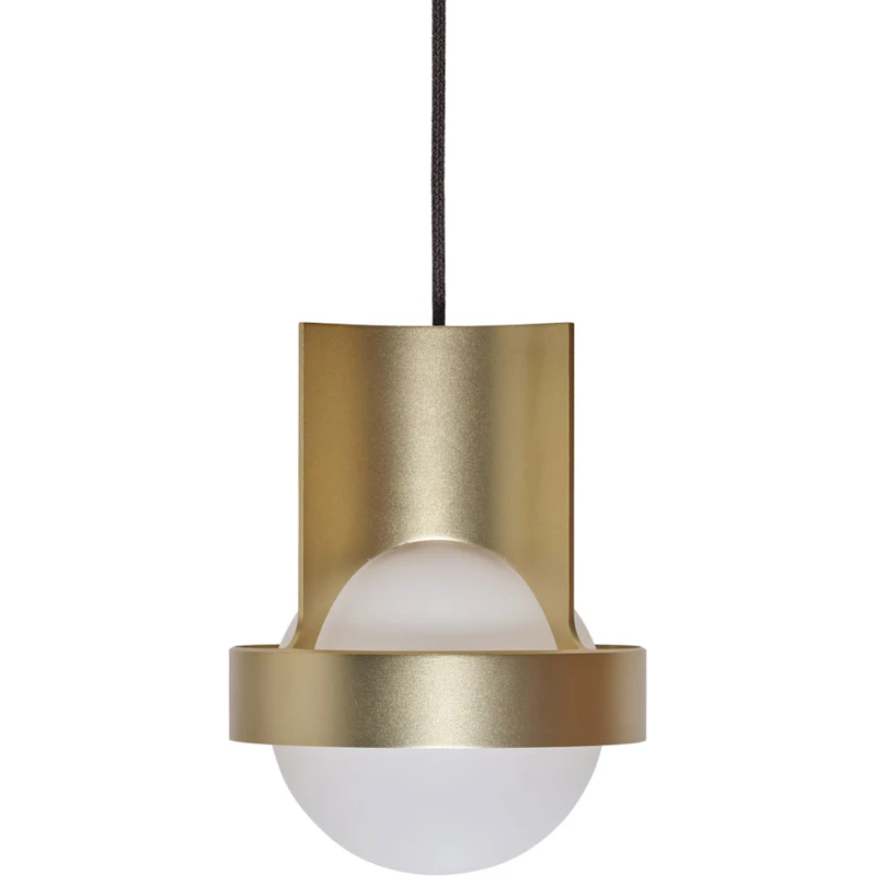 Loop Single Ceiling Lamp with Sphere IV, Gold