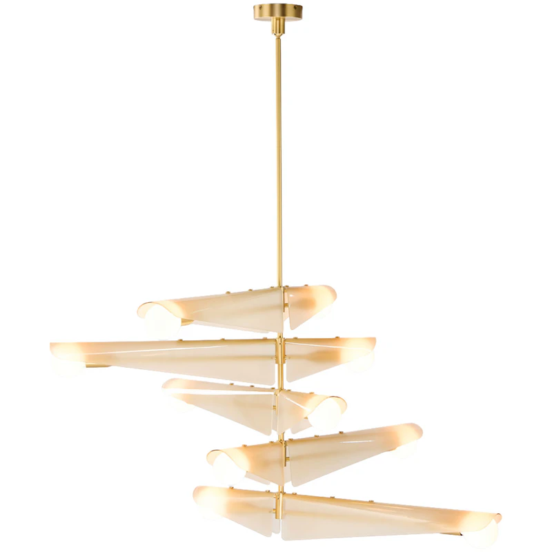 Sycamore 5 Ceiling Lamp, Brass / Dusk Pink