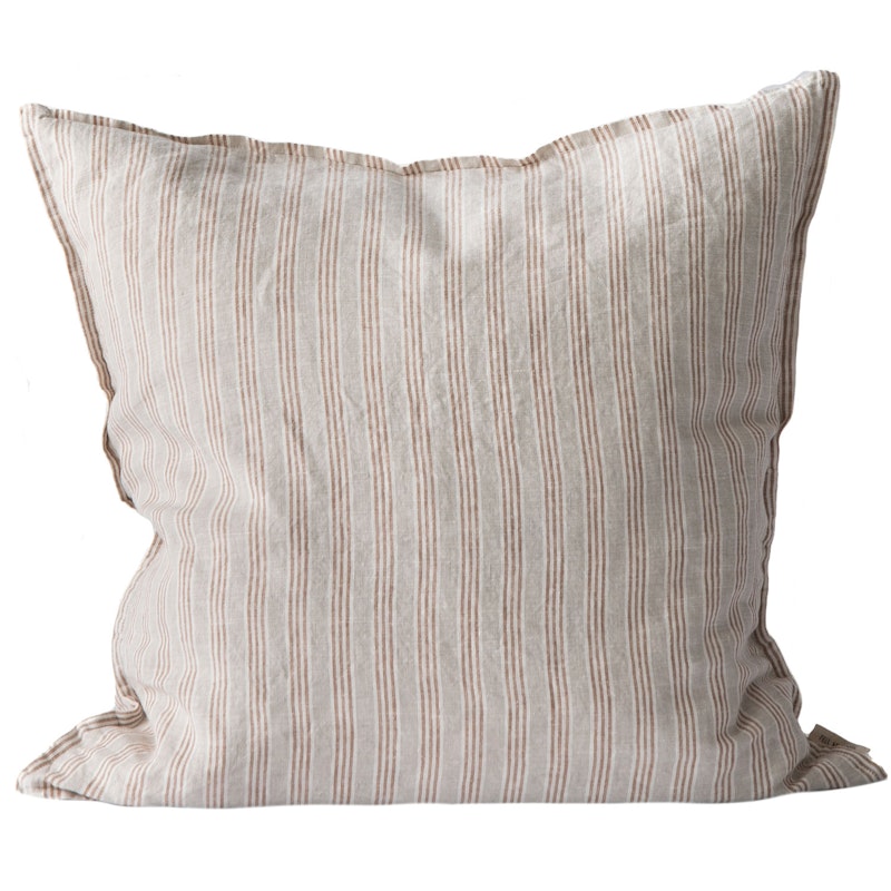 Linen Pudebetræk 50x50 cm, Hazelnut Stripe