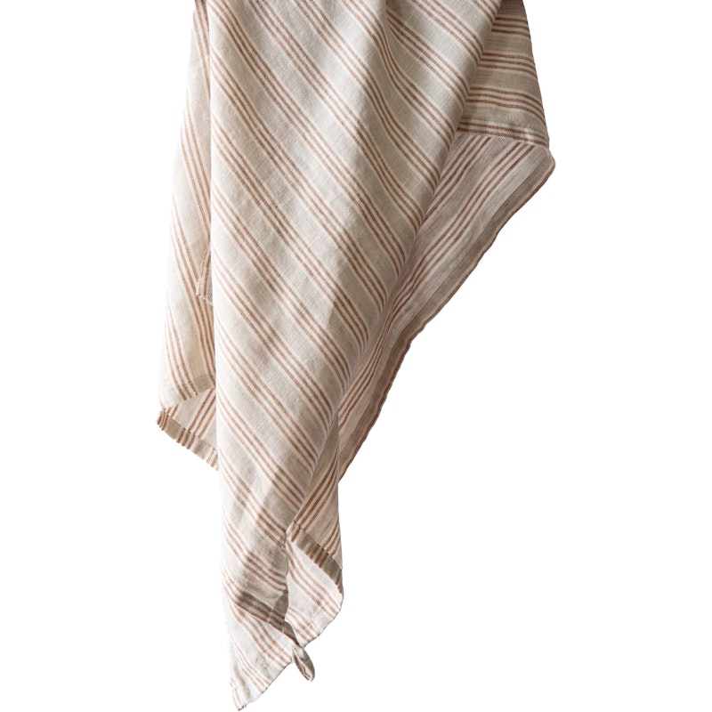 Linen Viskestykke 50x70 cm, Hazelnut Stripe