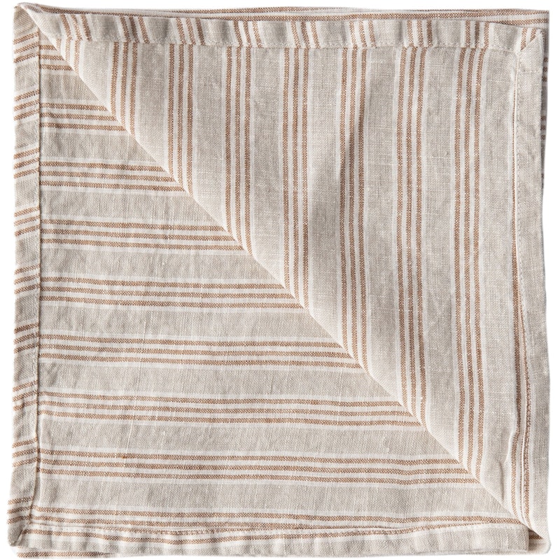 Linen Serviet 45x45 cm, Hazelnut Stripe