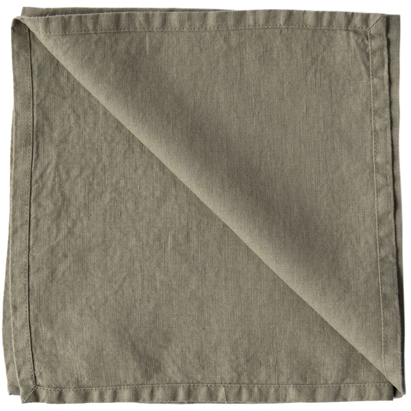 Linen Serviet 45x45 cm, Olivengrøn