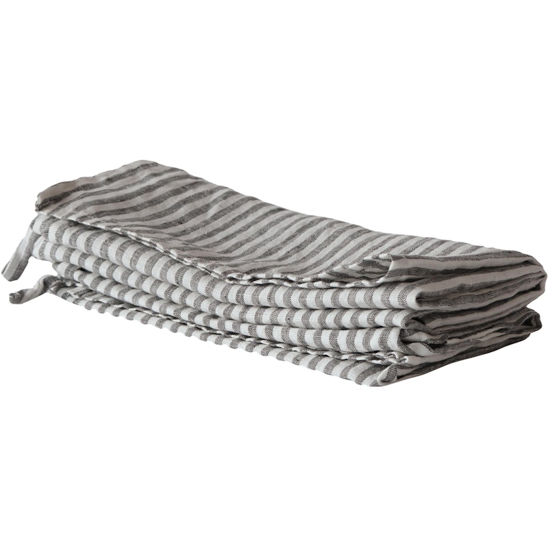 Linen Viskestykke 50x70 cm, Gråt / Hvidt