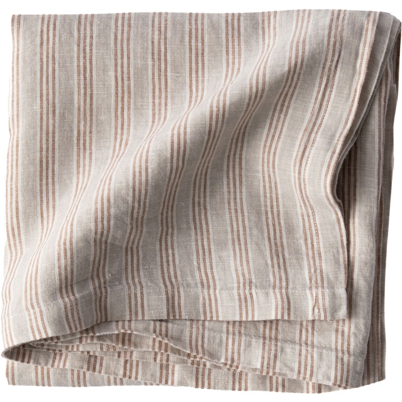 Linen Dug 145x145 cm, Hazelnut Stripe