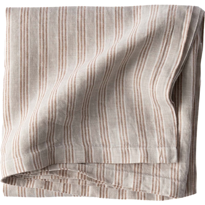 Dug Hør 175x175 cm, Hazelnut Stripe