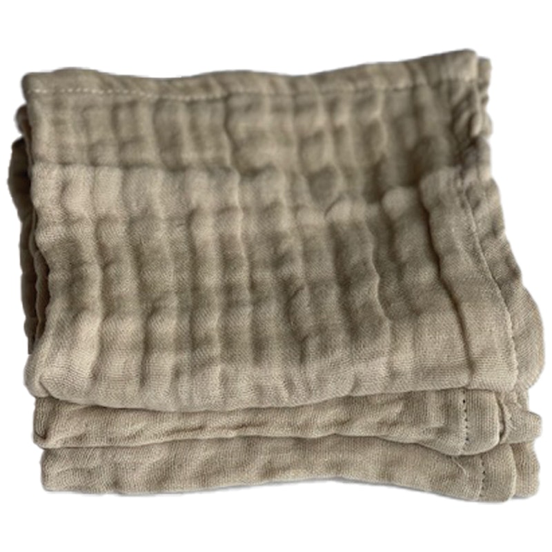 Fine Ansigtshåndklæder 30x30 cm 3-pak, Pale Honey