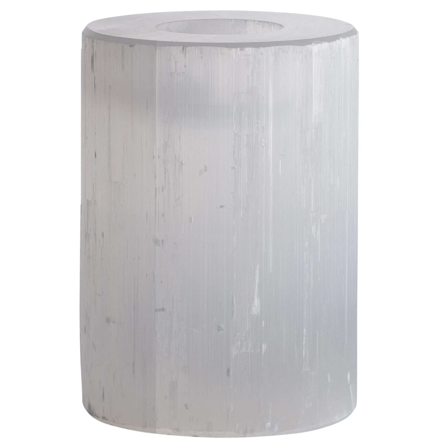 Tine K Slow Lysestage 12 Cm - Lysestager Selenite Crystal Hvid - SLOWCANDLE-M