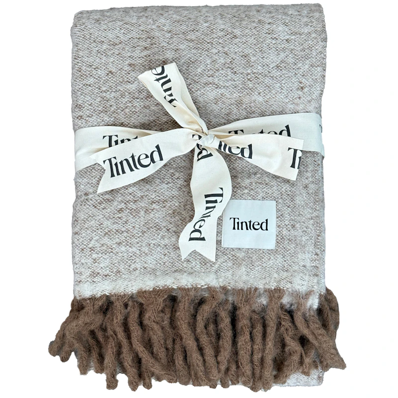 Fridh Plaid Mohair 130x170 cm, Brun / Offwhite