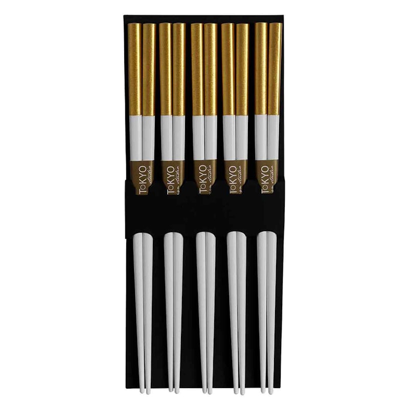 Spisepinde 5-pak, Gold & White