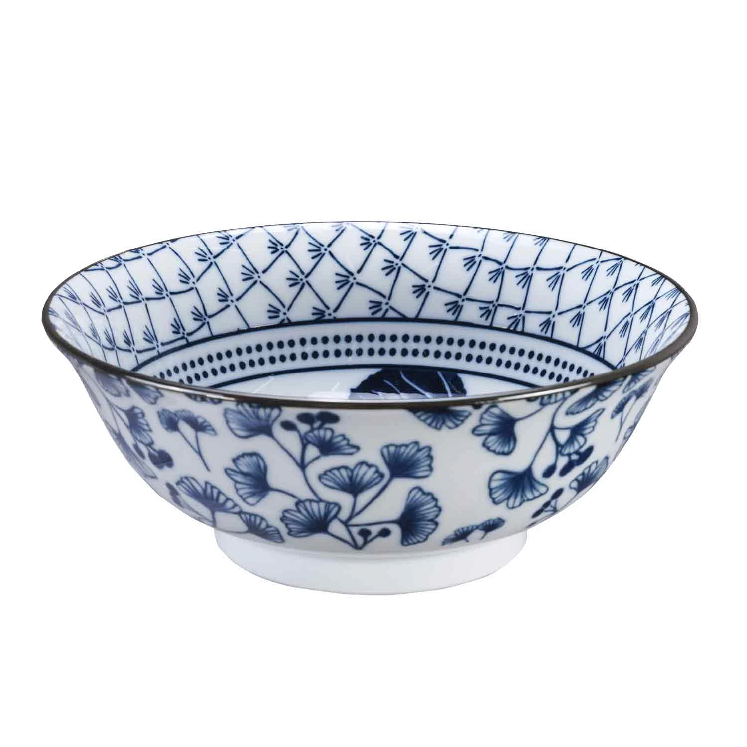 Tokyo Design Studio Flora Japonica Ramen Sk&aring;l 1 L Ivy - Serveringssk&aring;le Porcel&aelig;n Bl&aring; - 16709