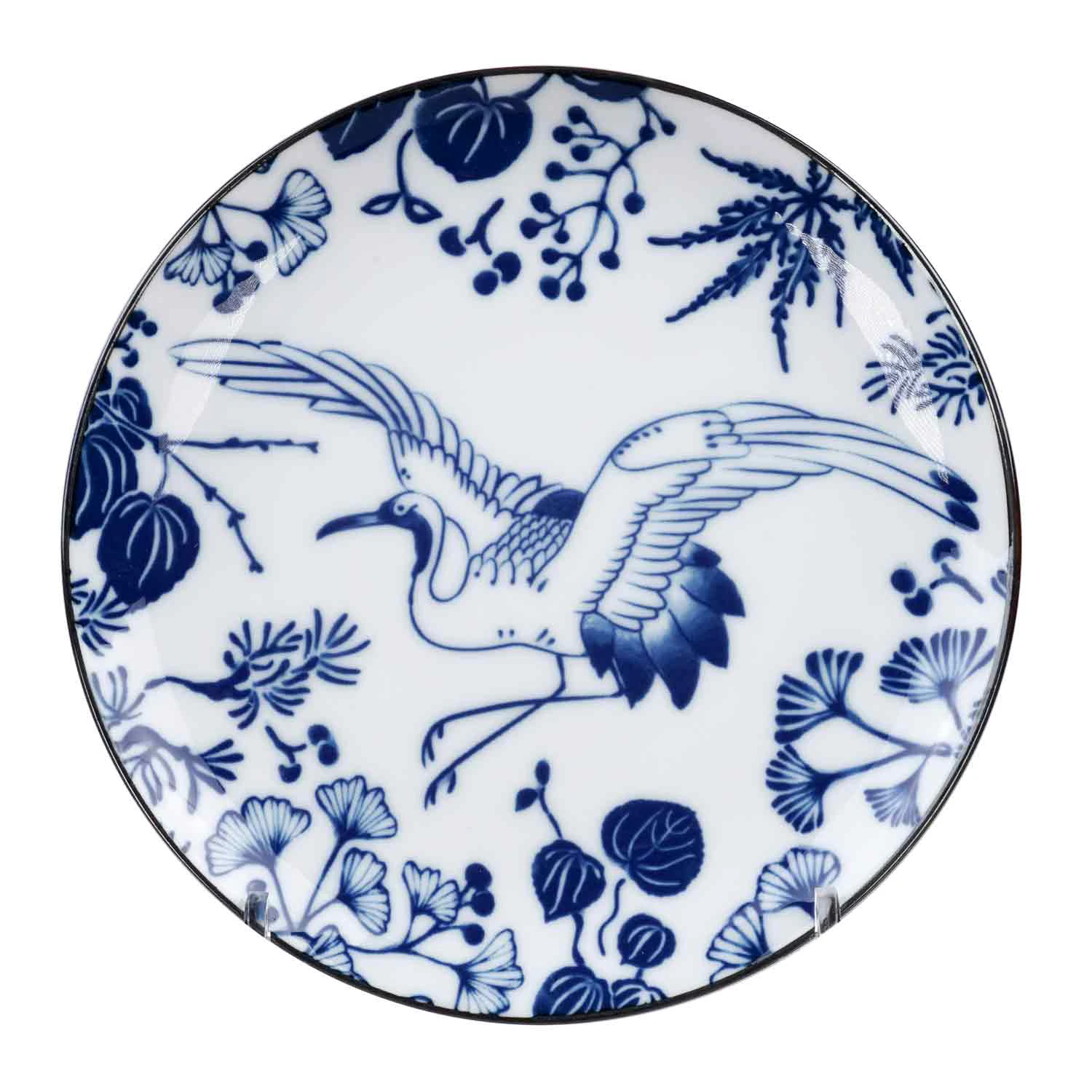 Tokyo Design Studio Flora Japonica Tallerken 20,6 Cm Crane - Middagstallerkner Porcel&aelig;n Bl&aring; - 16718