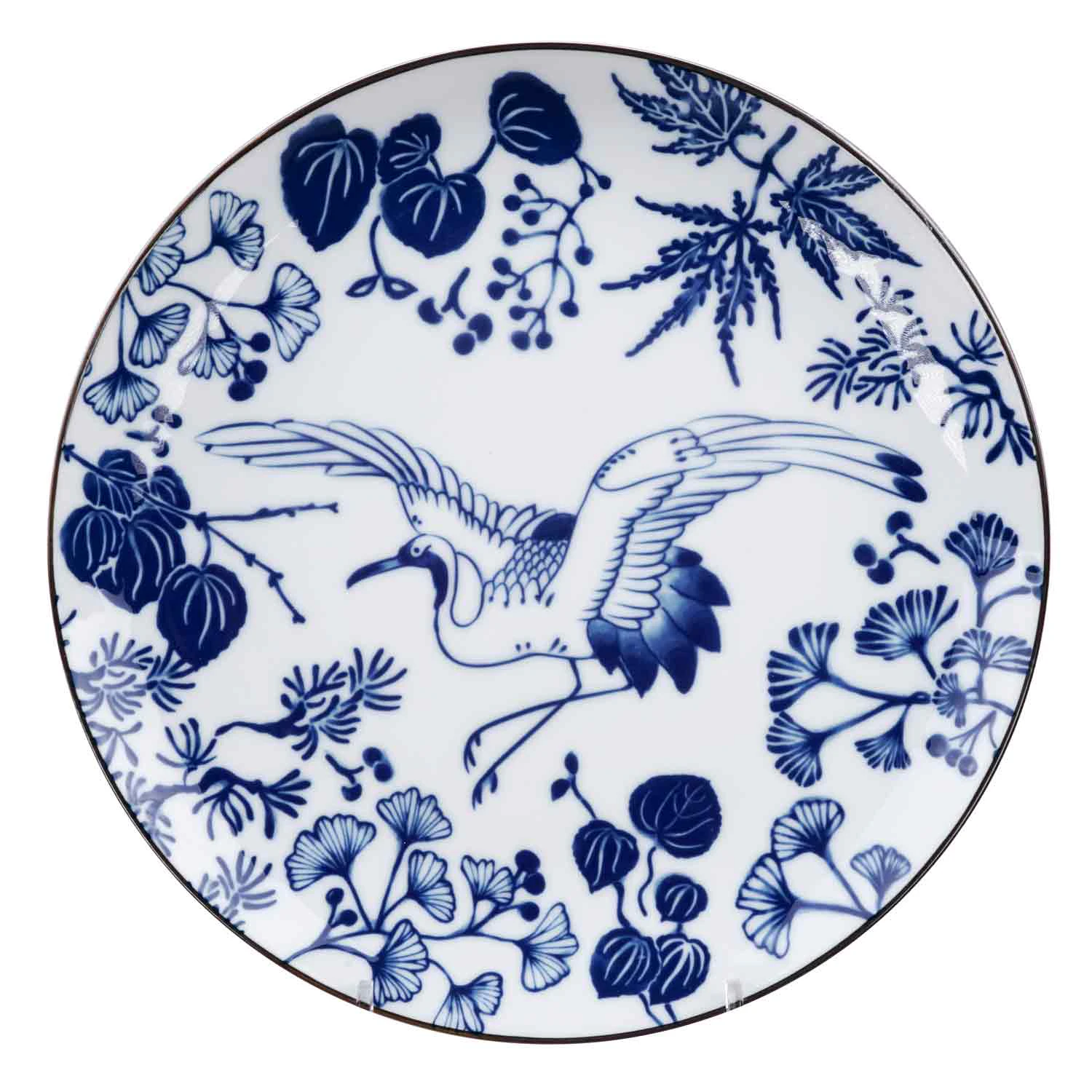 Tokyo Design Studio Flora Japonica Tallerken 25,7 Cm Crane - Middagstallerkner Porcel&aelig;n Bl&aring; - 16722