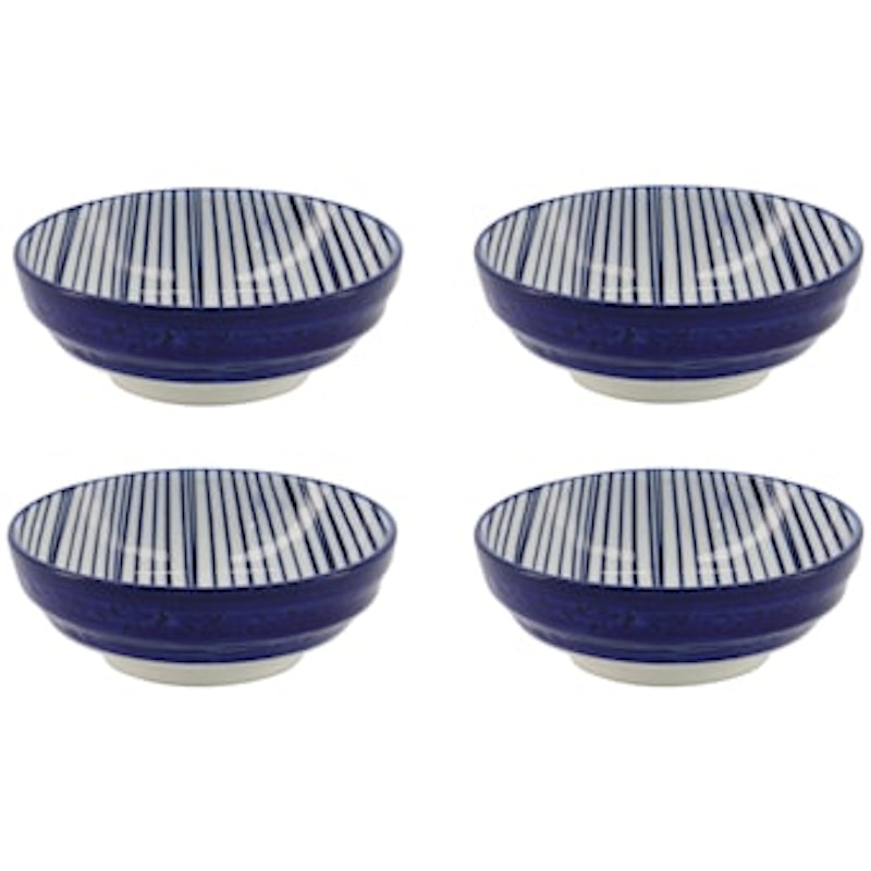 Nippon Blue Sauceskål 4-pak, Lines