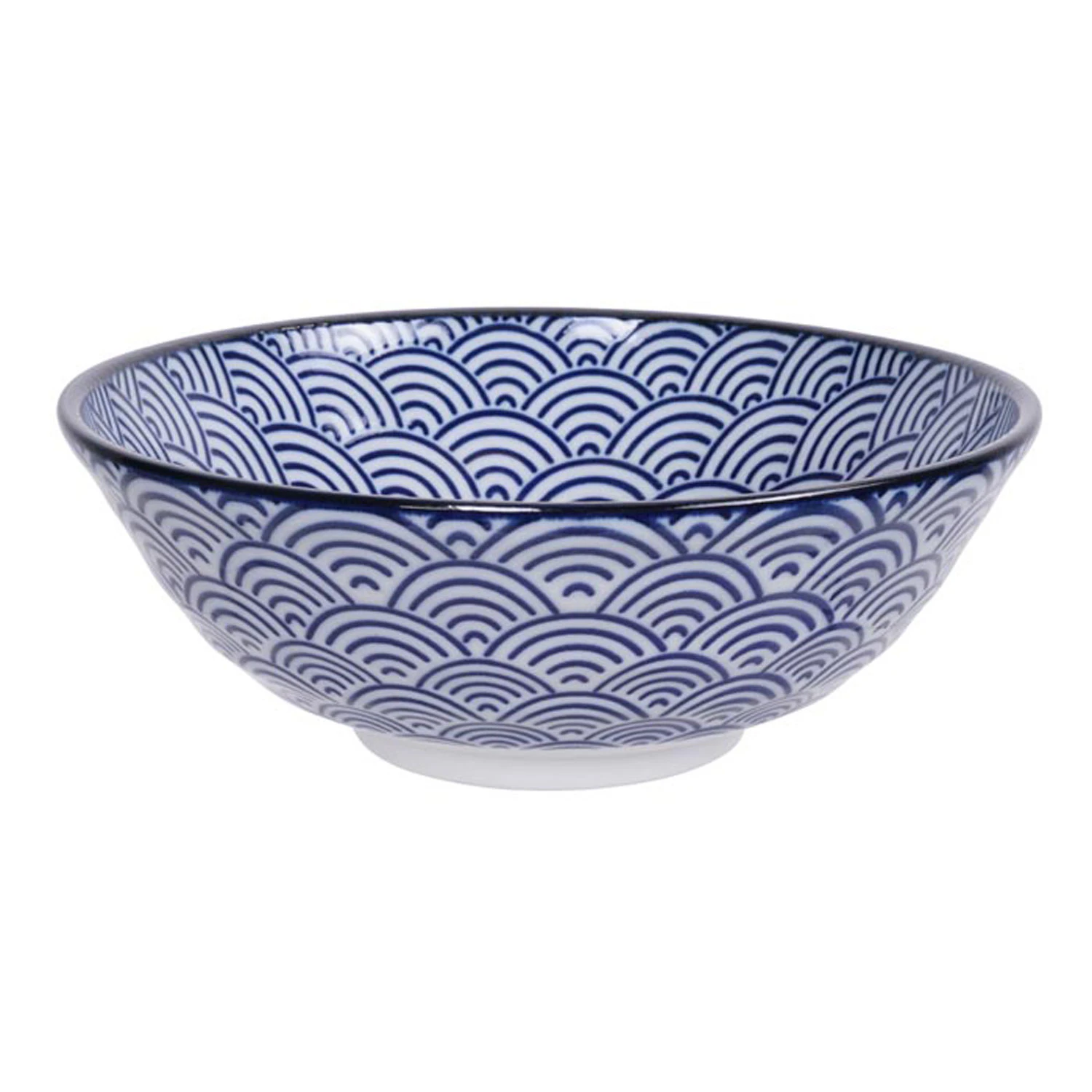 Tokyo Design Studio Nippon Blue Soba Sk&aring;l 1 L Wave - Serveringssk&aring;le Porcel&aelig;n Bl&aring; - 16012