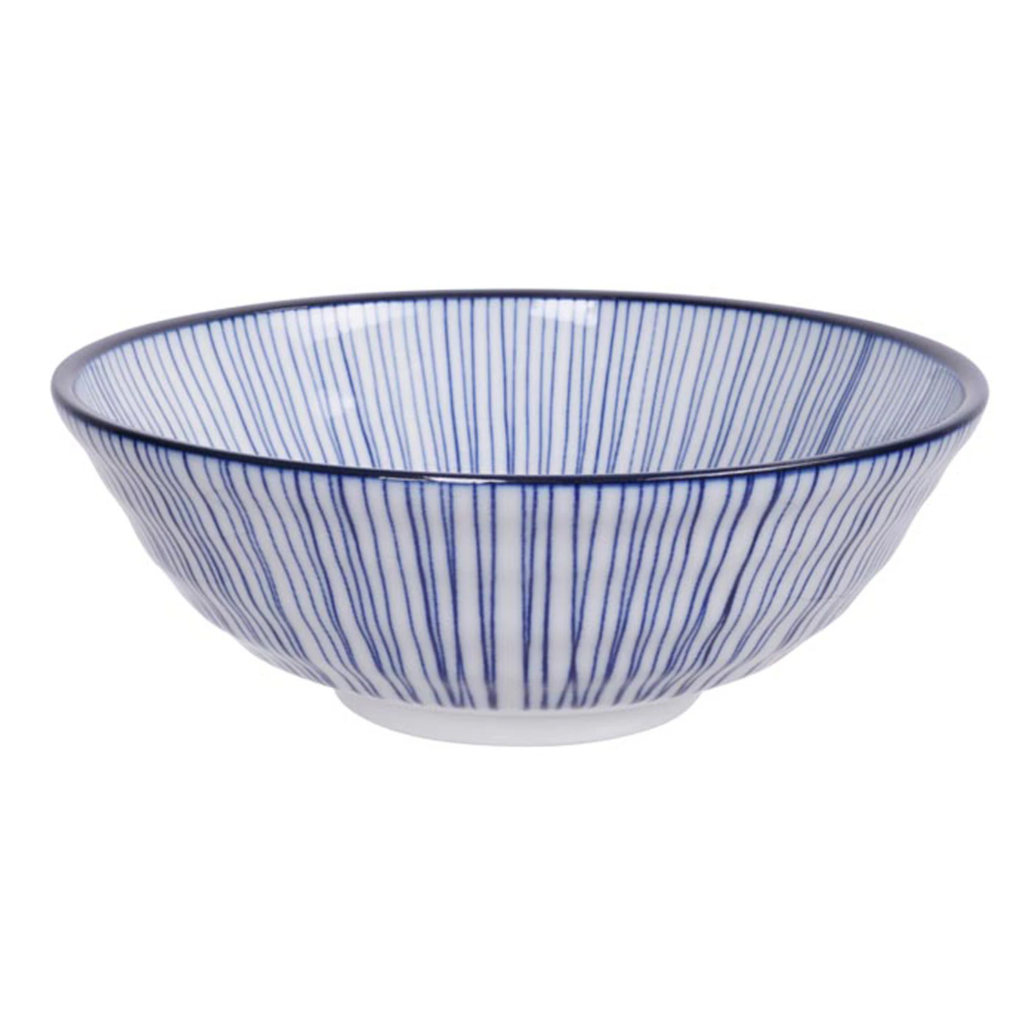 Tokyo Design Studio Nippon Blue Soba Sk&aring;l 1 L Lines - Serveringssk&aring;le Porcel&aelig;n Bl&aring; - 16015
